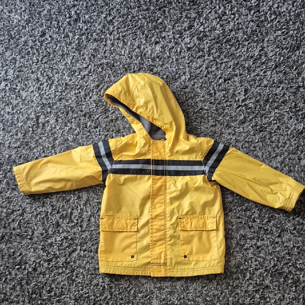 🧡5 /$20🧡 Yellow Hooded Rain Jacket with Stripes